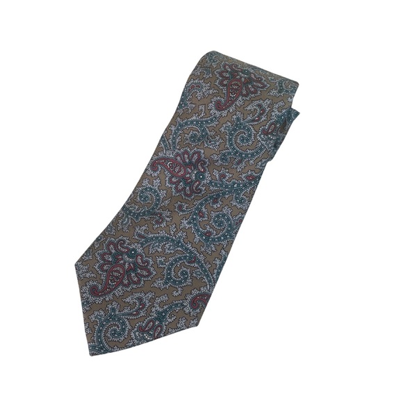 Dior Paisley Tie Luxury Silk- Brown and Blue - Picture 4 of 4